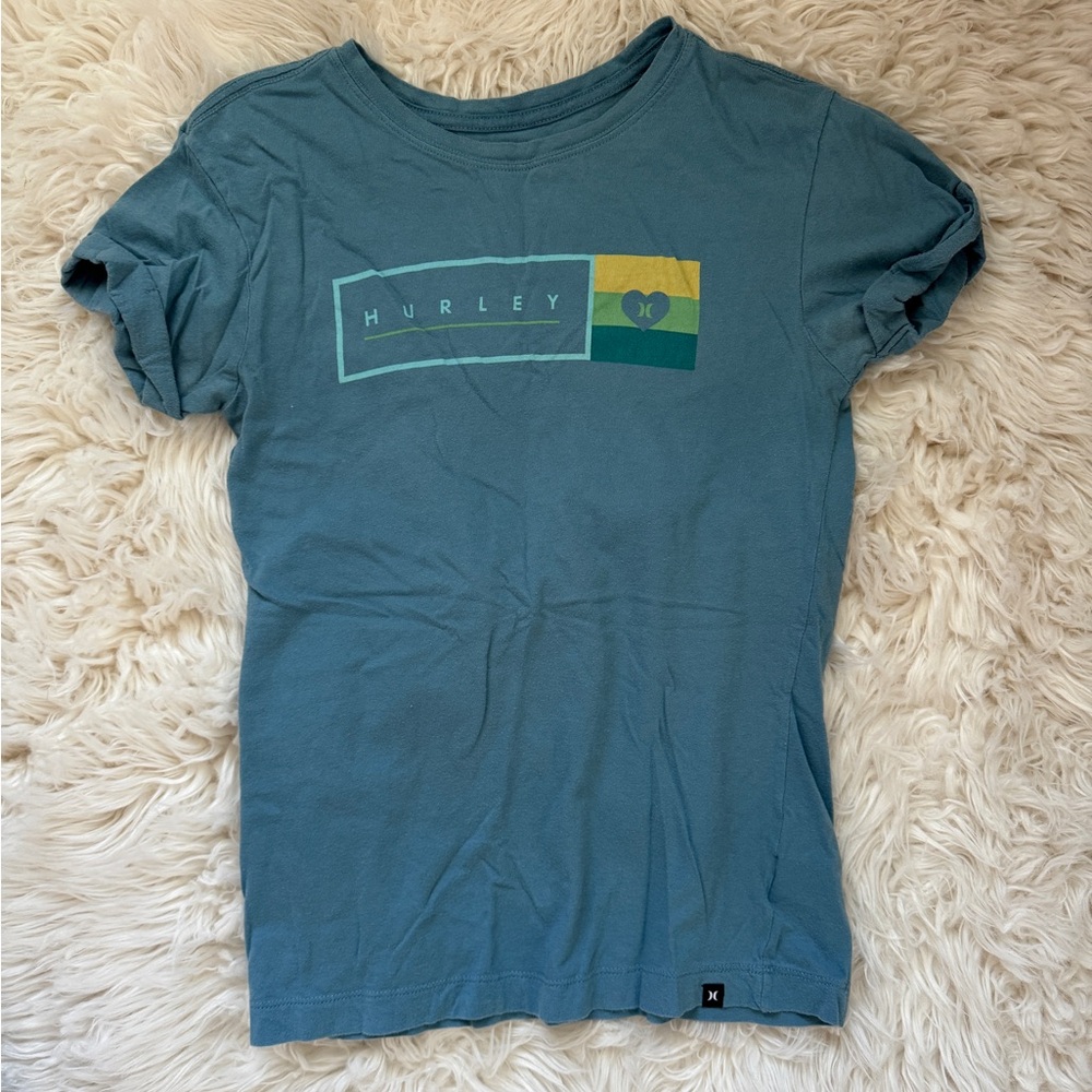 blue hurley tee, size x-small, hardly worn